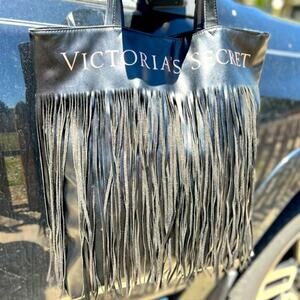 Victoria’s Secret Black with Fringe Tote Bag